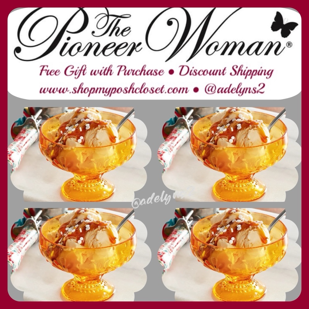 2022 🌺 New Pioneer Woman Sunny Days 10-Ounce Ice Cream Cup, Yellow, Qty 4 - Picture 5 of 11